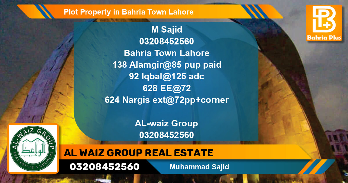 Residential Plot for Sale in Bahria Town, Lahore - (BP-83698)