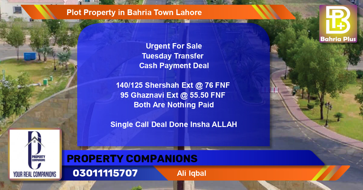 Residential Plot for Sale in Bahria Town, Lahore - (BP-83711)