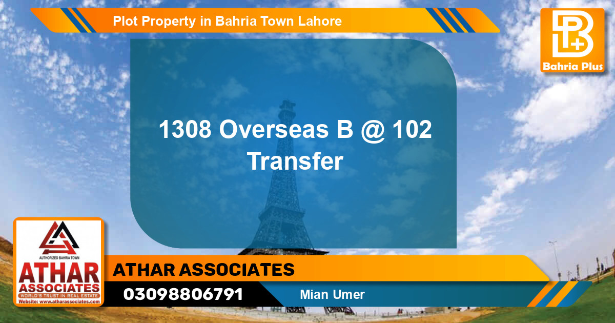 Residential Plot for Sale in Bahria Town, Lahore - (BP-83718)