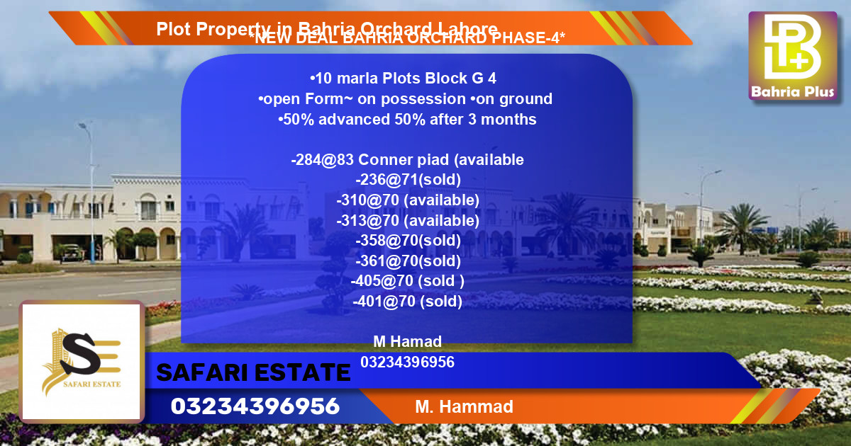 Residential Plot for Sale in Bahria Orchard, Lahore - (BP-83736)