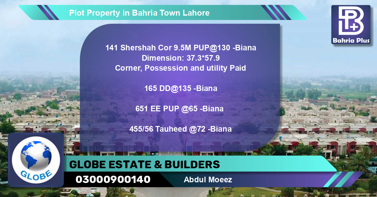 Residential Plot for Sale in Bahria Town, Lahore - (BP-83754)