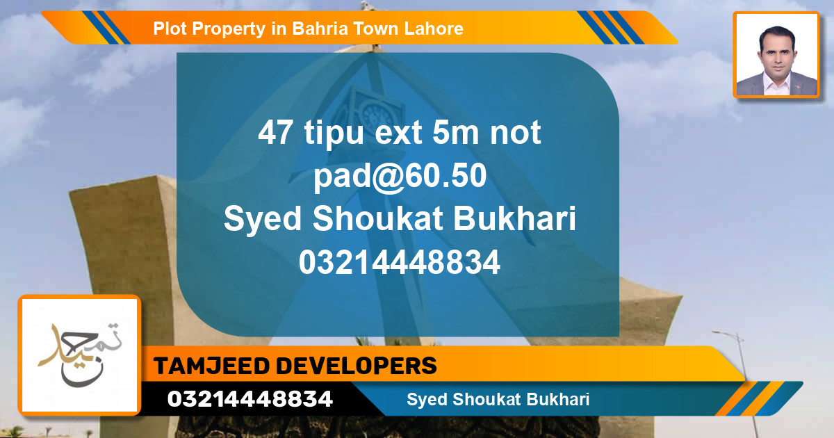 Residential Plot for Sale in Bahria Town, Lahore - (BP-83764)