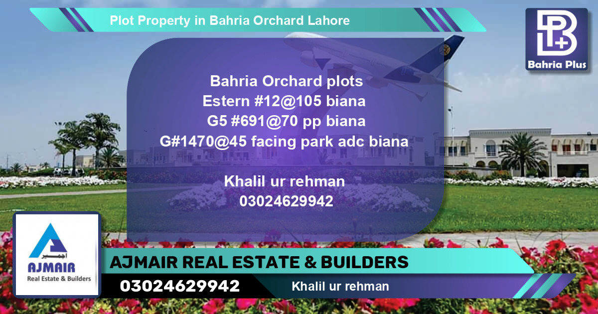 Residential Plot for Sale in Bahria Orchard, Lahore - (BP-83808)