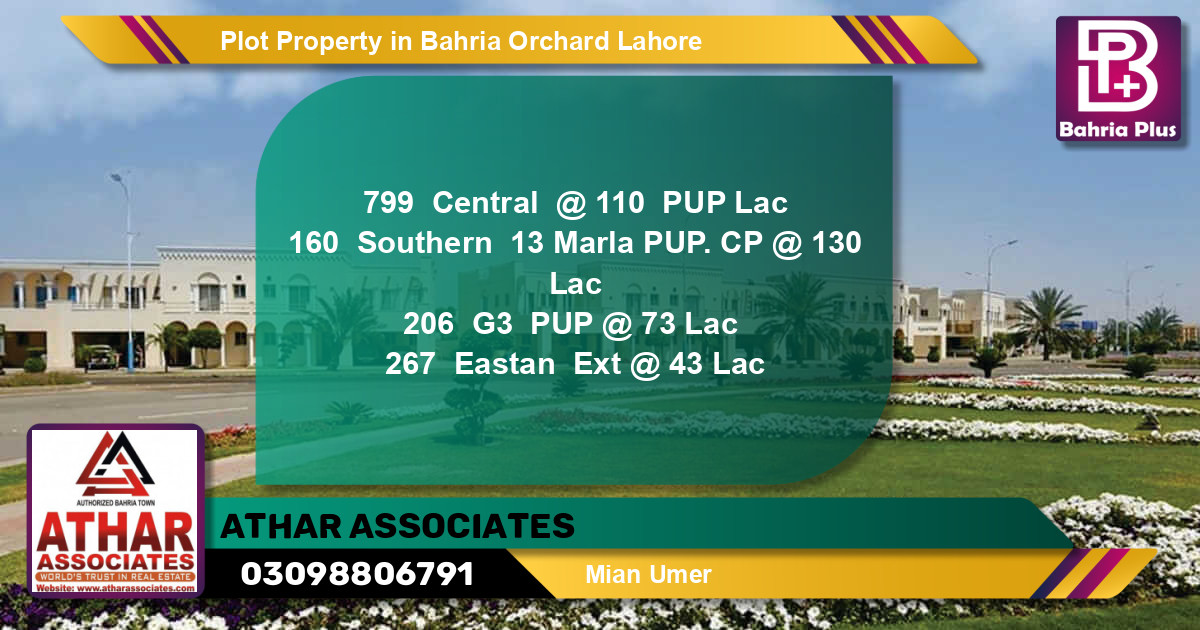 Residential Plot for Sale in Bahria Orchard, Lahore - (BP-83814)