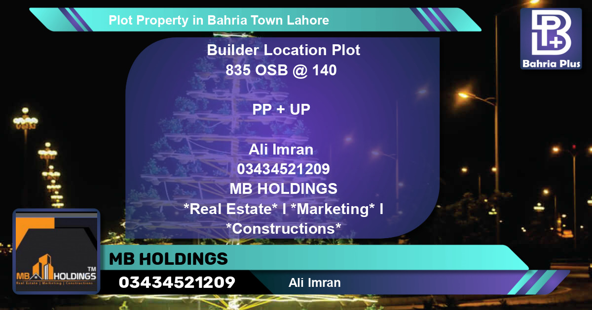 Residential Plot for Sale in Bahria Town, Lahore - (BP-83848)