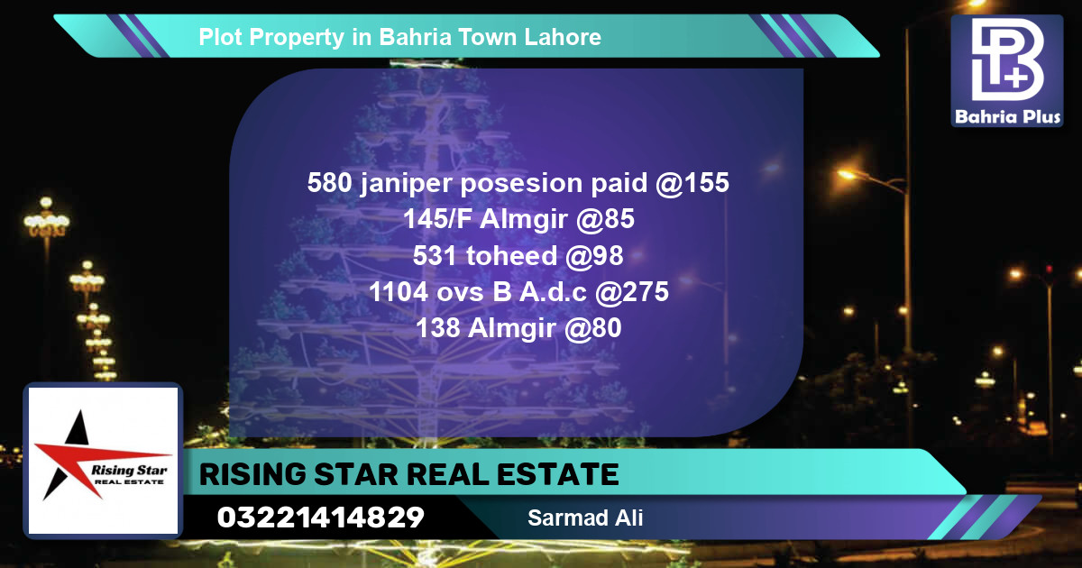 Residential Plot for Sale in Bahria Town, Lahore - (BP-83895)