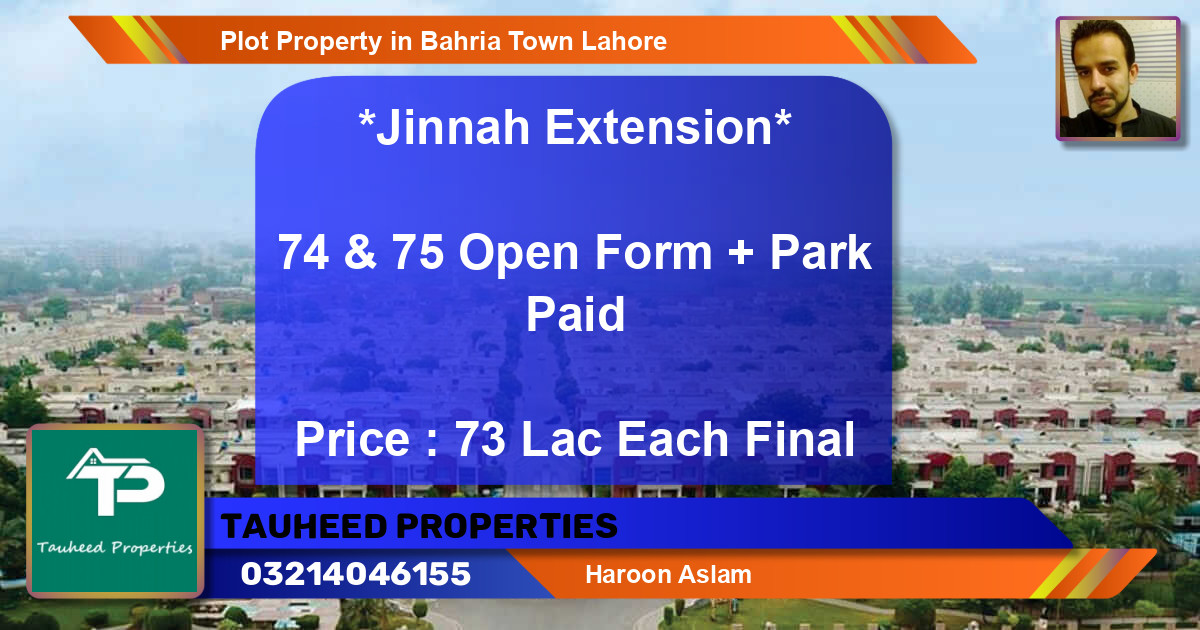 Residential Plot for Sale in Bahria Town, Lahore - (BP-83912)