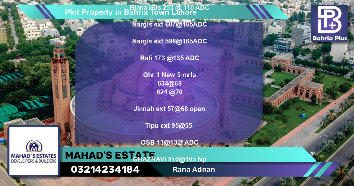 Residential Plot for Sale in Bahria Town, Lahore - (BP-83920)