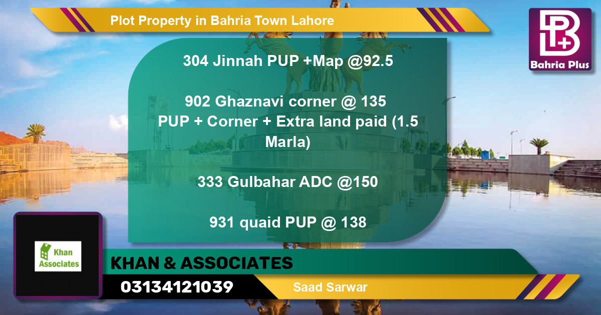 Residential Plot for Sale in Bahria Town, Lahore - (BP-83928)