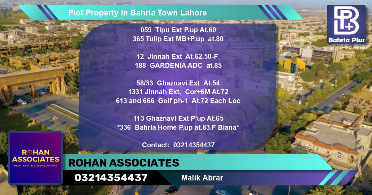 Residential Plot for Sale in Bahria Town, Lahore - (BP-83937)