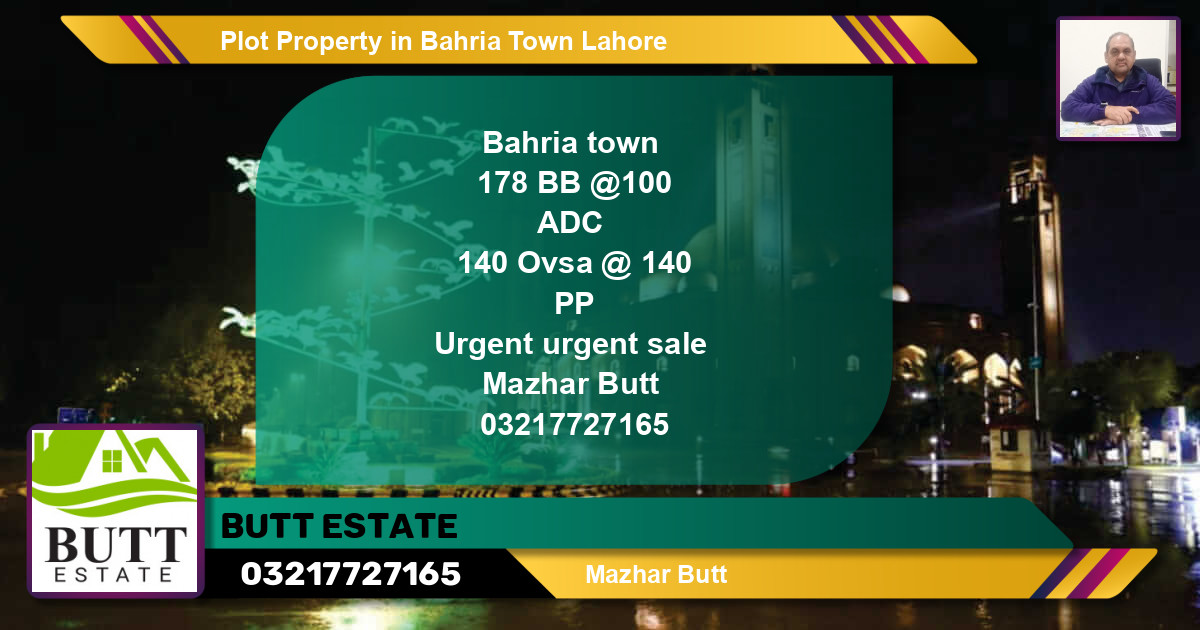 Residential Plot for Sale in Bahria Town, Lahore - (BP-83946)
