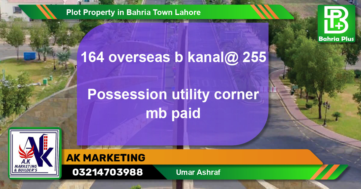 Residential Plot for Sale in Bahria Town, Lahore - (BP-83951)