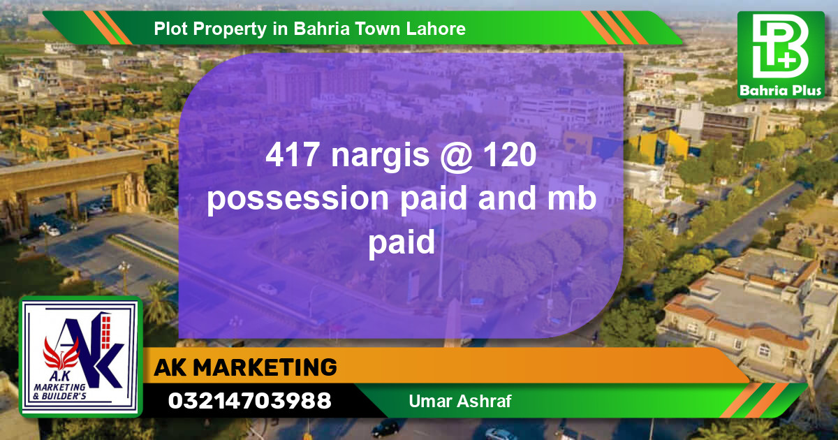 Residential Plot for Sale in Bahria Town, Lahore - (BP-83952)