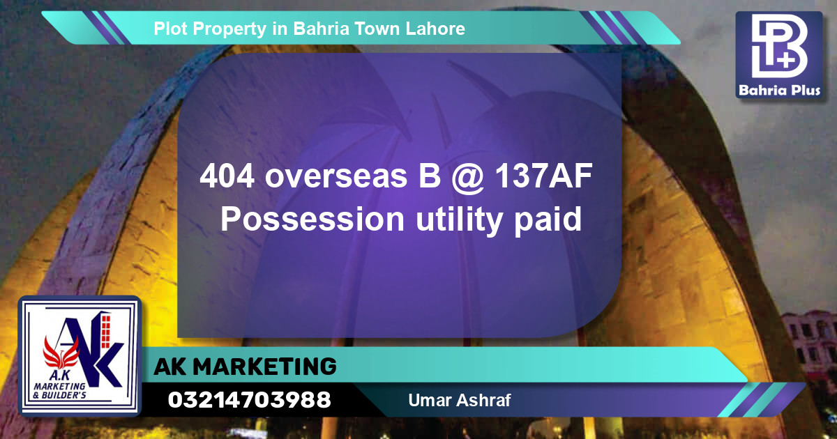 Residential Plot for Sale in Bahria Town, Lahore - (BP-83955)