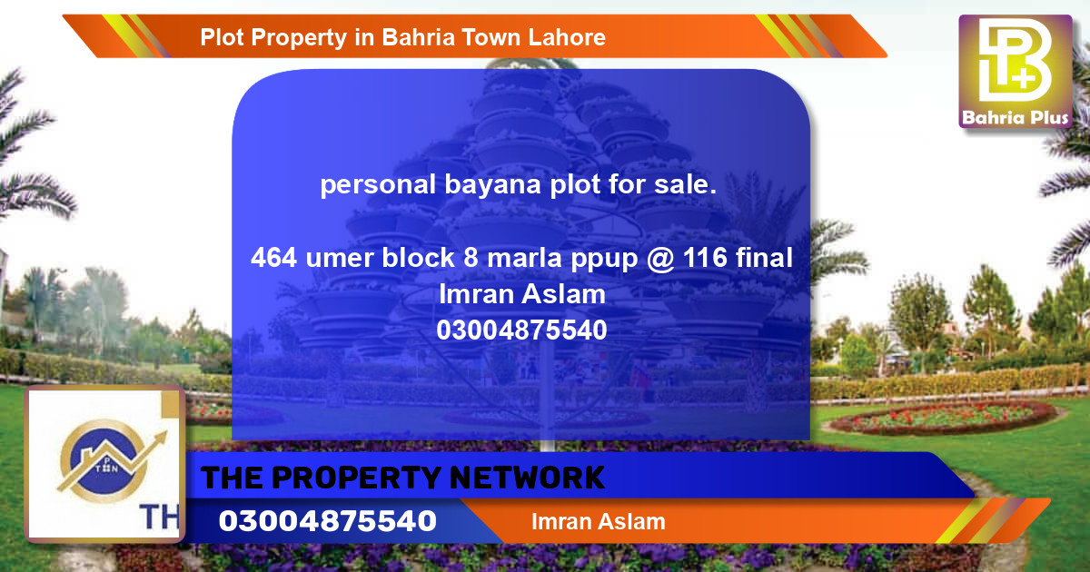 Residential Plot for Sale in Bahria Town, Lahore - (BP-83982)