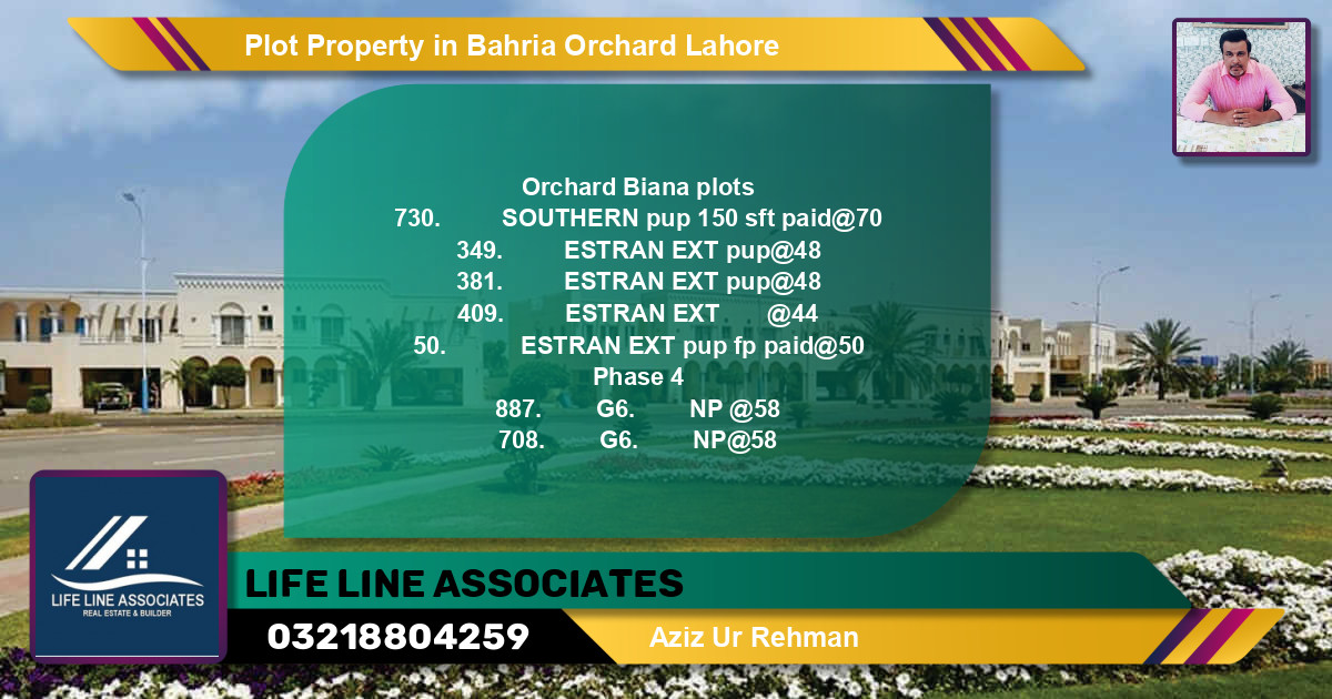 Residential Plot for Sale in Bahria Orchard, Lahore - (BP-83986)