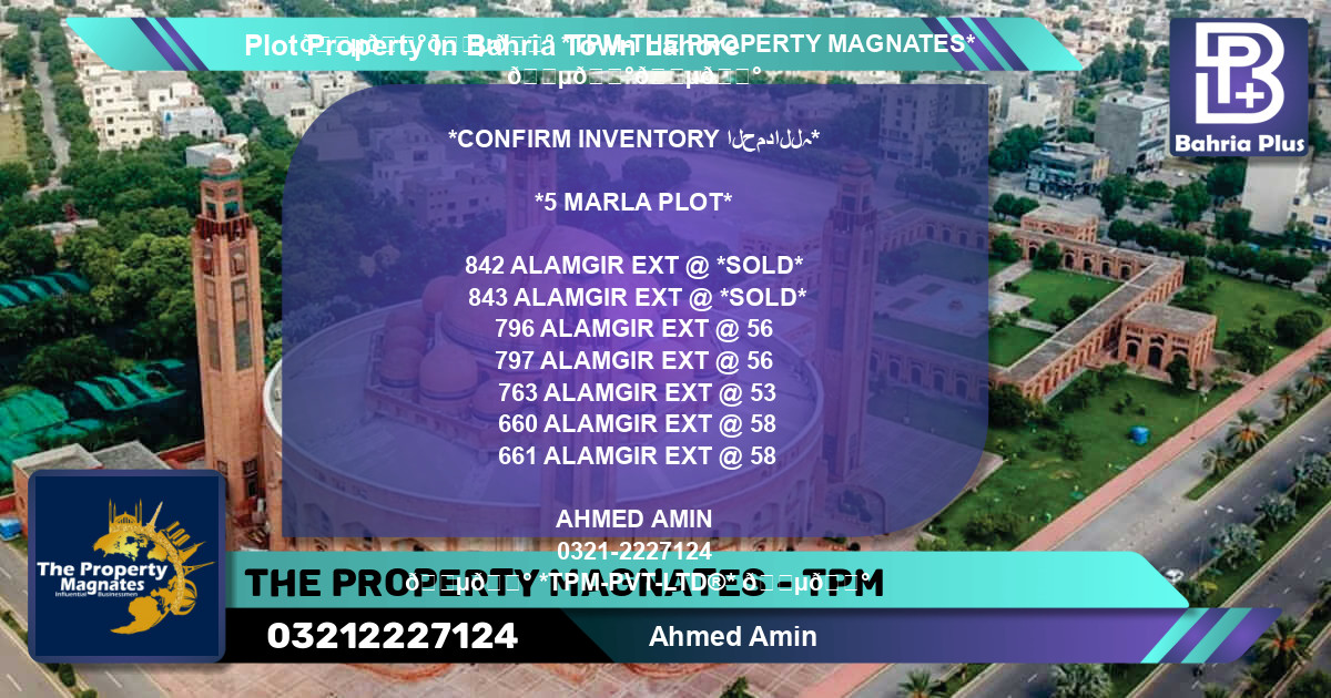 Residential Plot for Sale in Bahria Town, Lahore - (BP-84002)