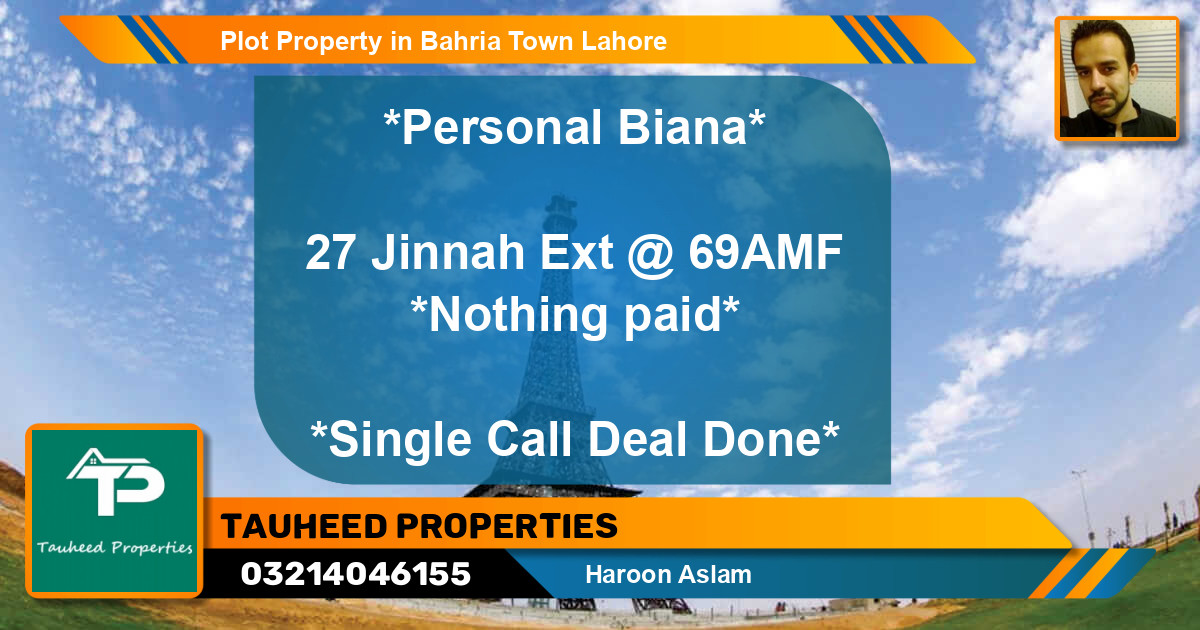 Residential Plot for Sale in Bahria Town, Lahore - (BP-84012)