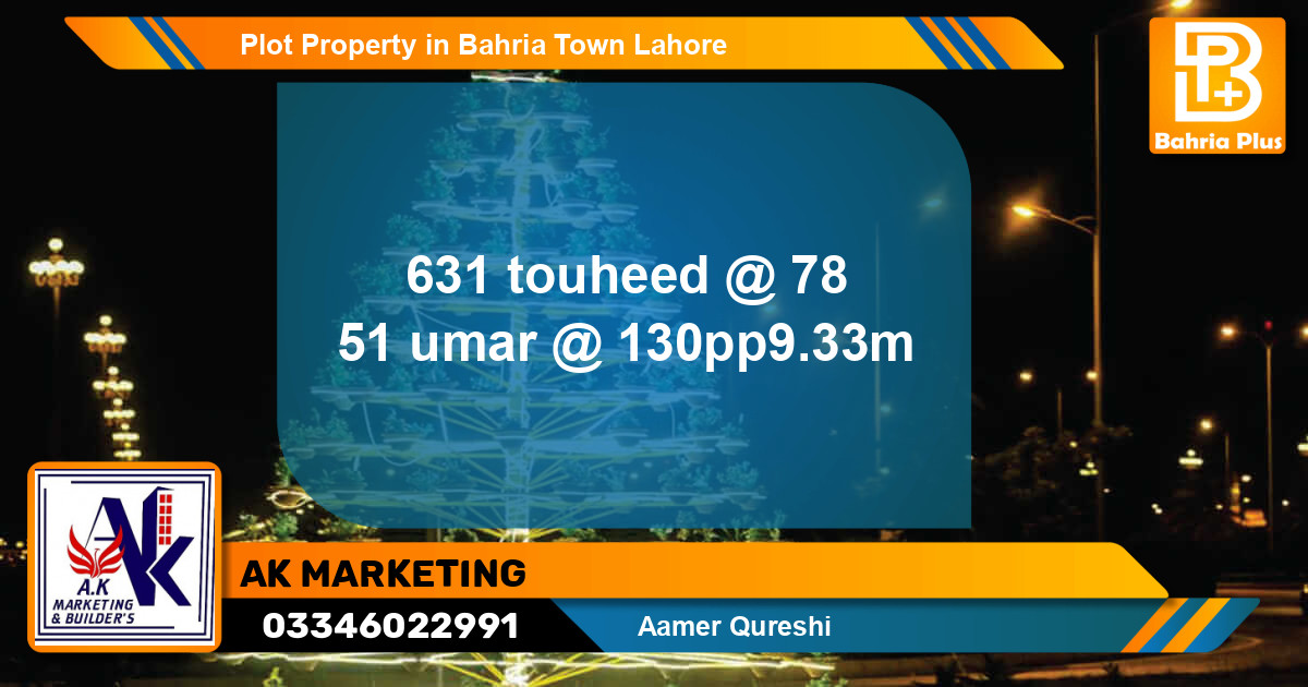Residential Plot for Sale in Bahria Town, Lahore - (BP-84027)