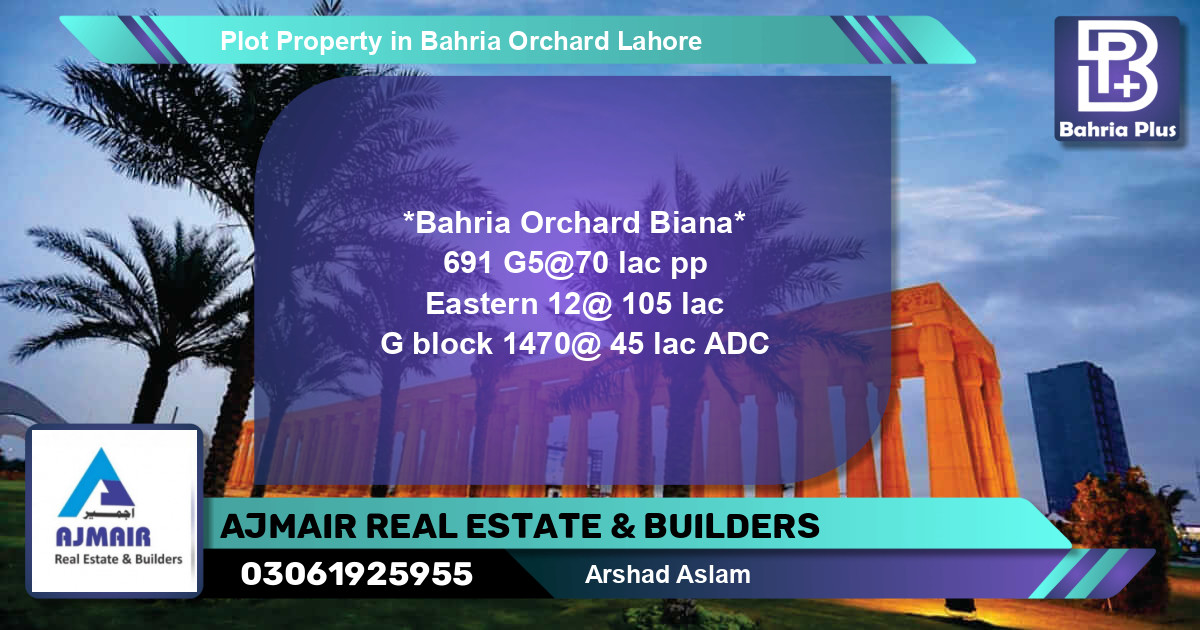 Residential Plot for Sale in Bahria Orchard, Lahore - (BP-84074)