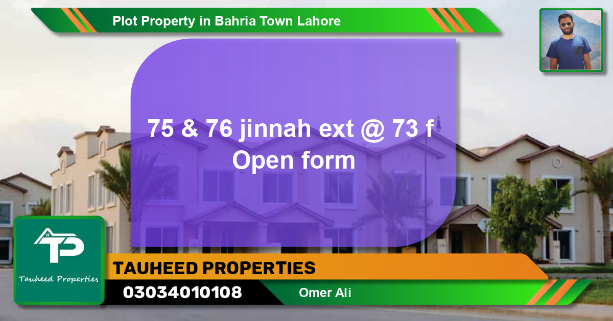 Residential Plot for Sale in Bahria Town, Lahore - (BP-84103)