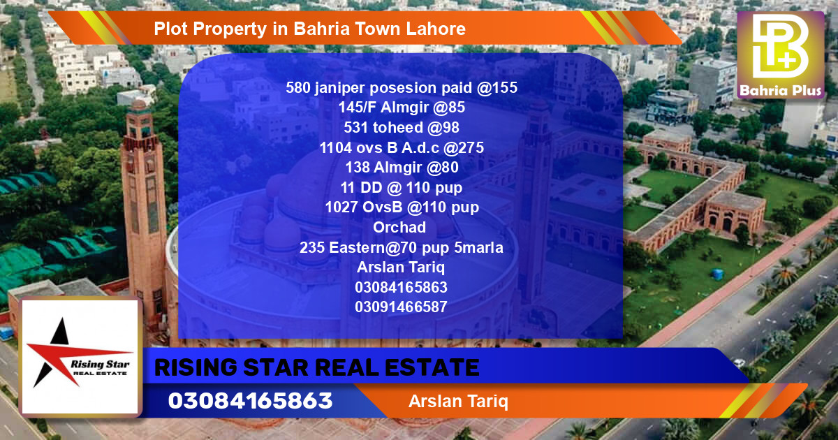 Residential Plot for Sale in Bahria Town, Lahore - (BP-84108)