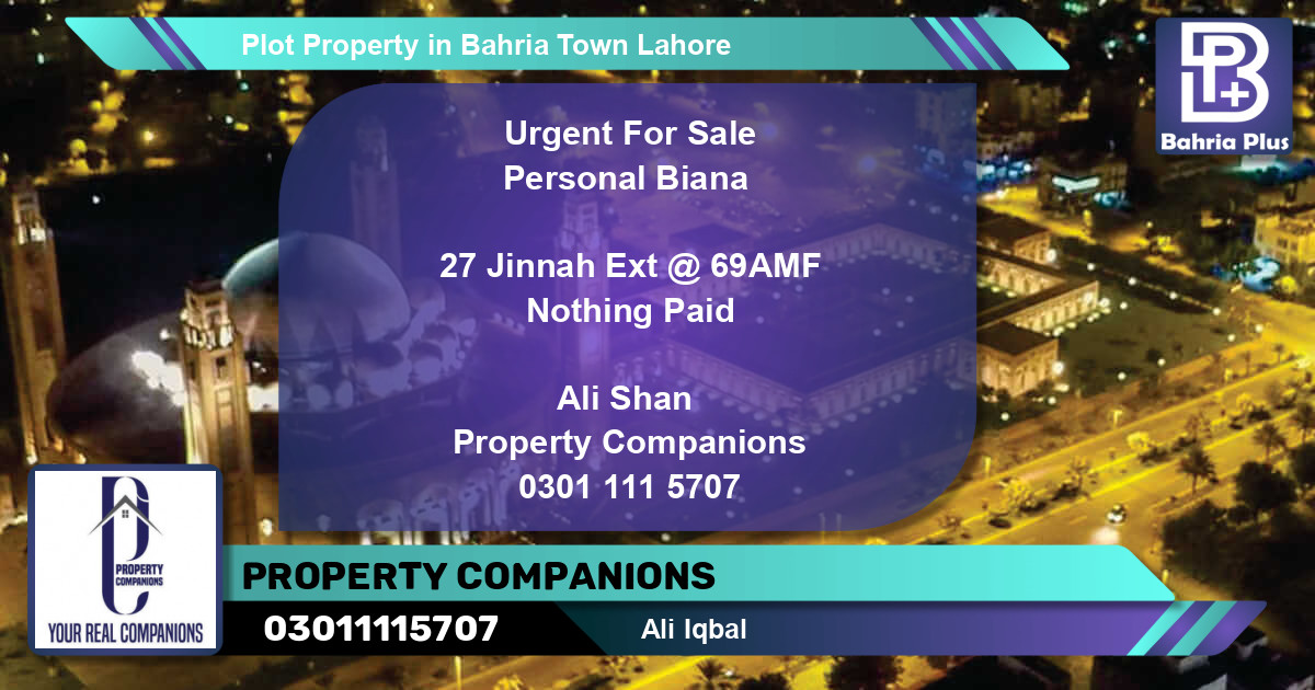 Residential Plot for Sale in Bahria Town, Lahore - (BP-84109)