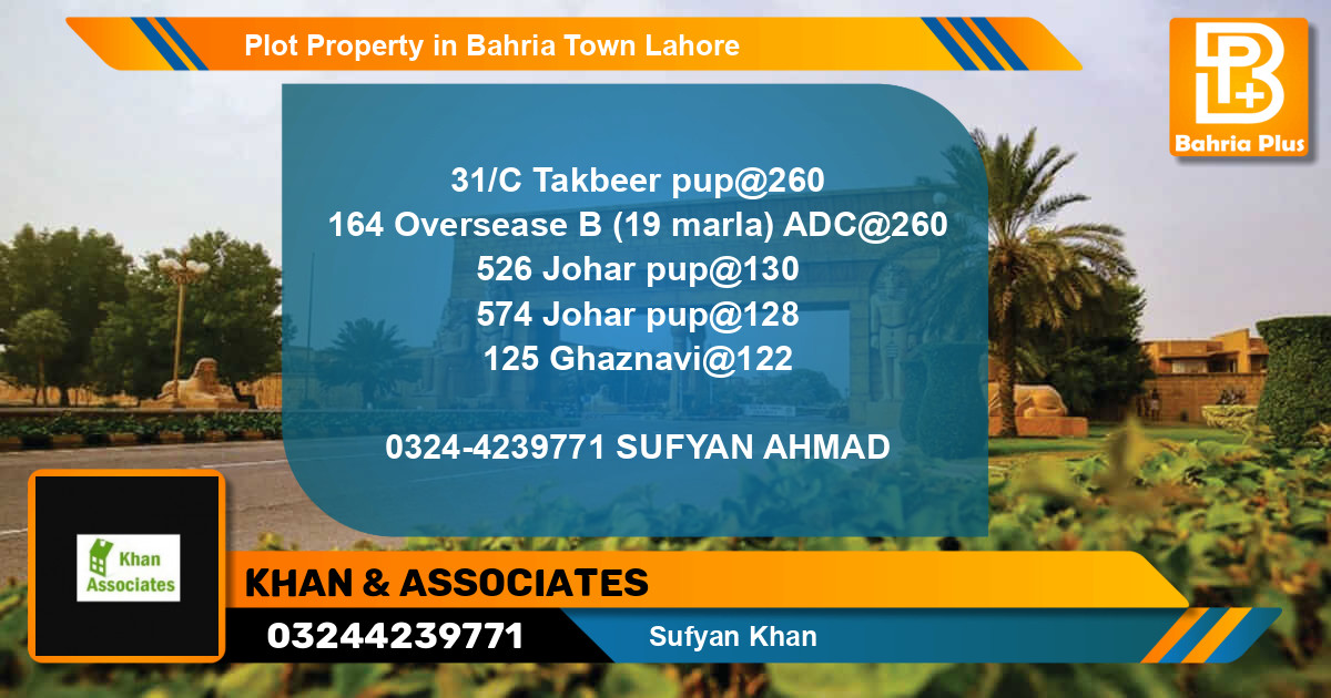 Residential Plot for Sale in Bahria Town, Lahore - (BP-84116)