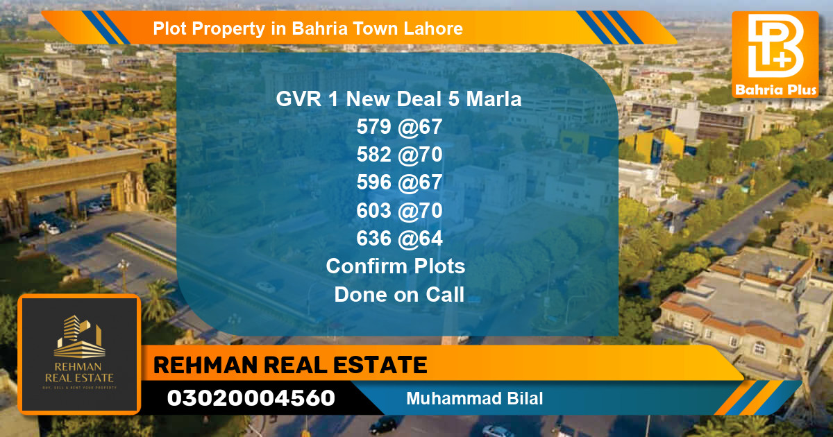 Residential Plot for Sale in Bahria Town, Lahore - (BP-84134)