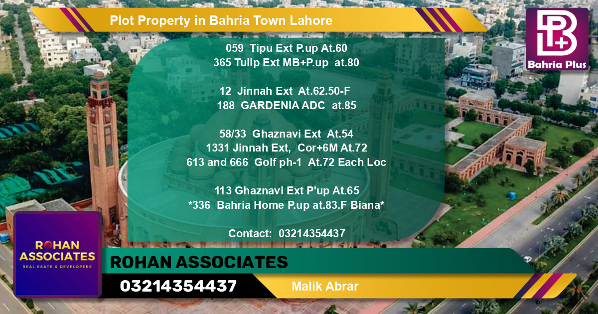 Residential Plot for Sale in Bahria Town, Lahore - (BP-84138)