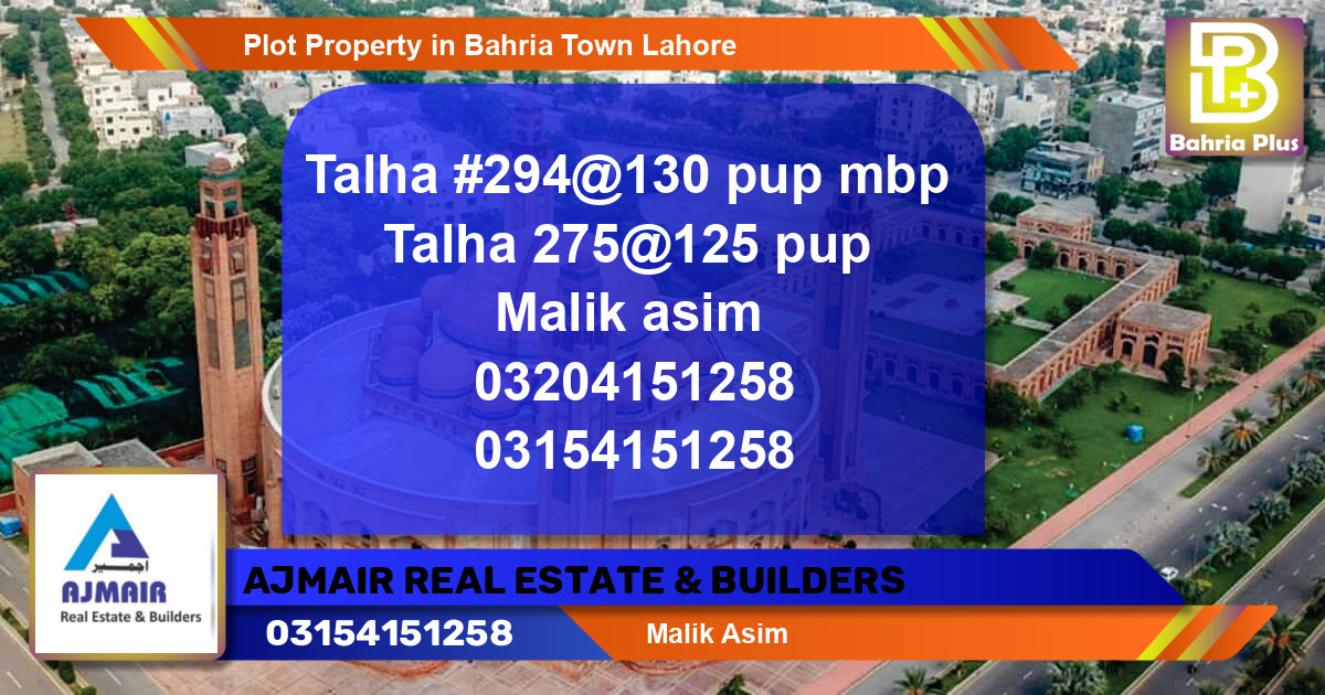 Residential Plot for Sale in Bahria Town, Lahore - (BP-84147)