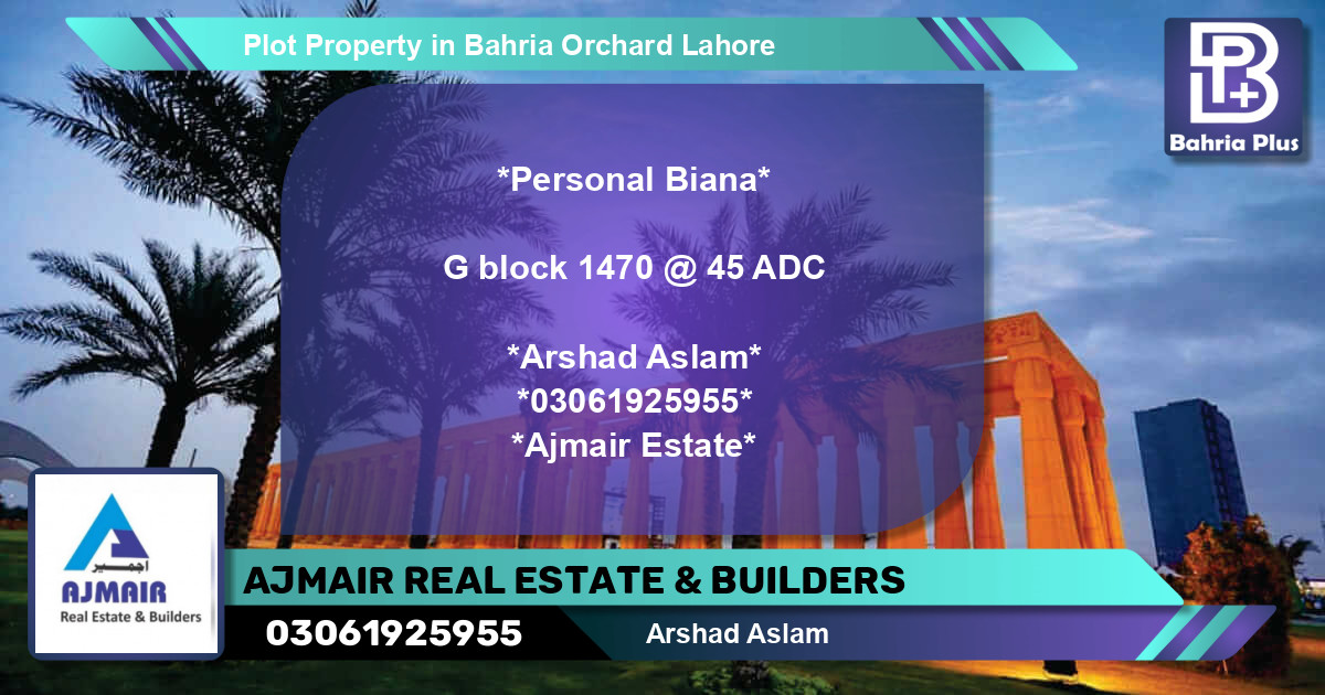 Residential Plot for Sale in Bahria Orchard, Lahore - (BP-84148)