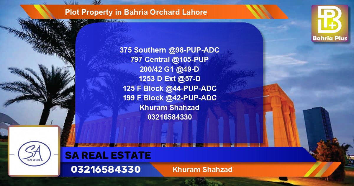 Residential Plot for Sale in Bahria Orchard, Lahore - (BP-84158)