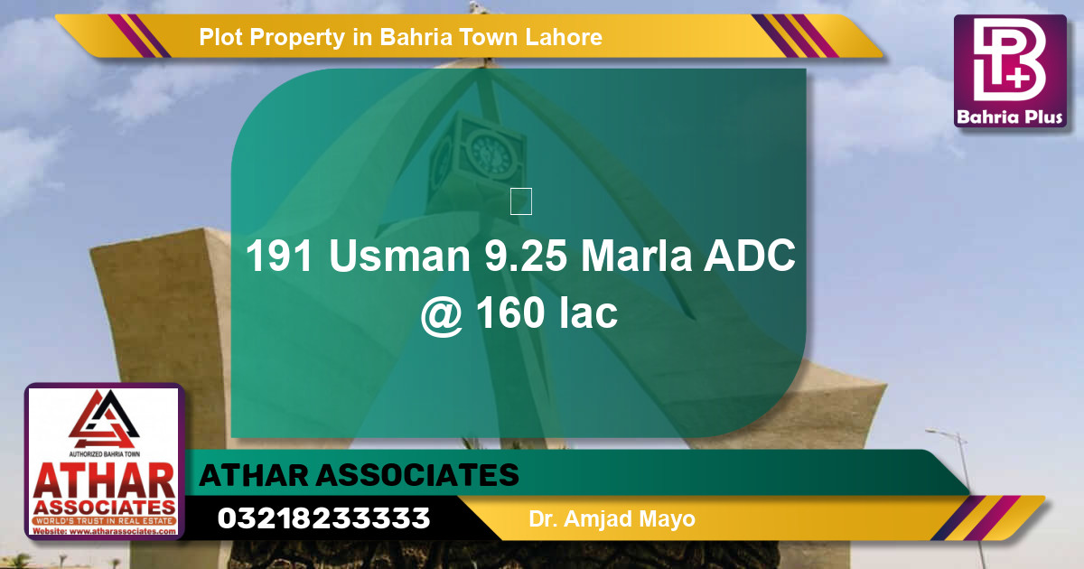Residential Plot for Sale in Bahria Town, Lahore - (BP-84175)