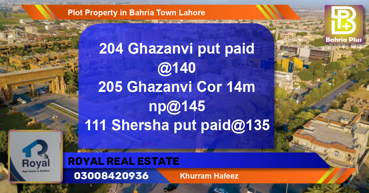Residential Plot for Sale in Bahria Town, Lahore - (BP-84179)