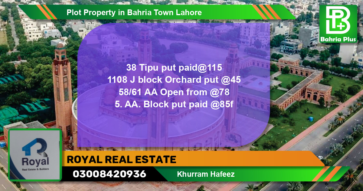 Residential Plot for Sale in Bahria Town, Lahore - (BP-84181)