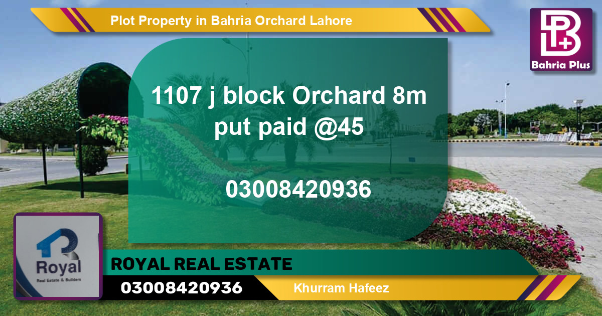 Residential Plot for Sale in Bahria Orchard, Lahore - (BP-84184)