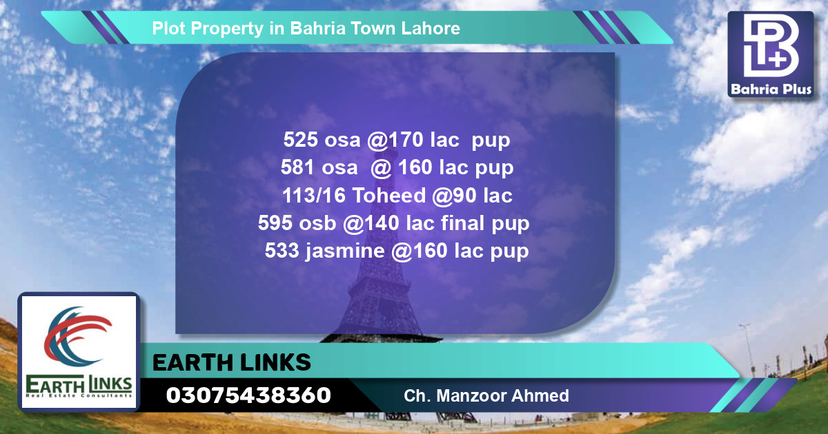 Residential Plot for Sale in Bahria Town, Lahore - (BP-84208)