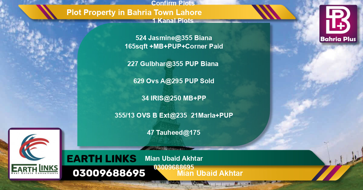 Residential Plot for Sale in Bahria Town, Lahore - (BP-84217)