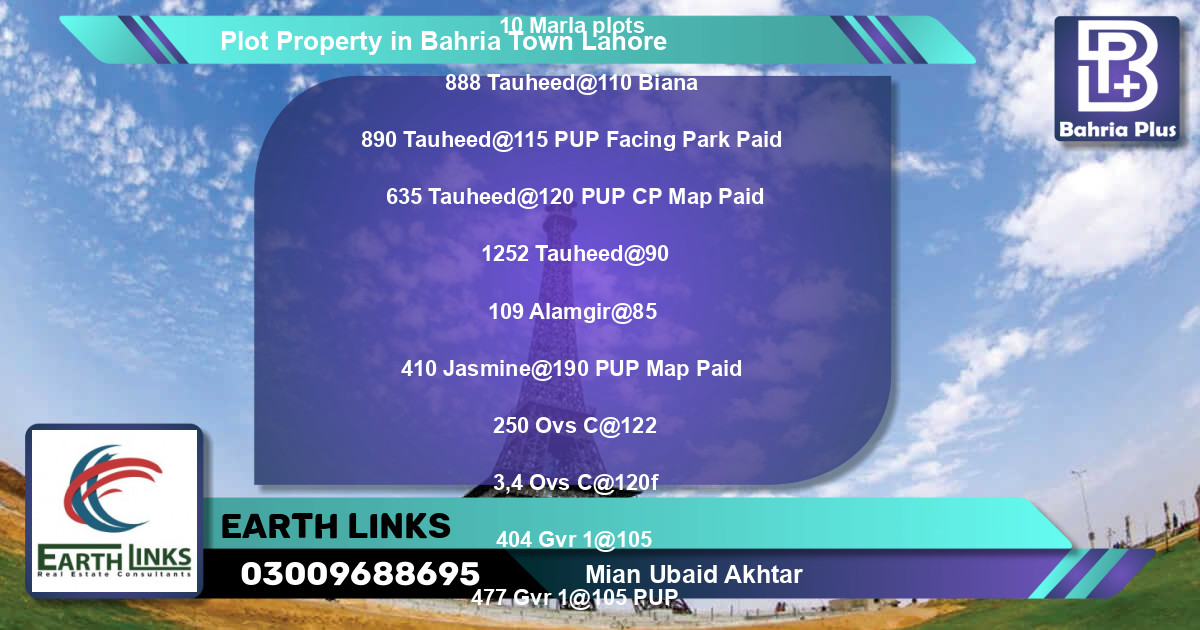Residential Plot for Sale in Bahria Town, Lahore - (BP-84218)