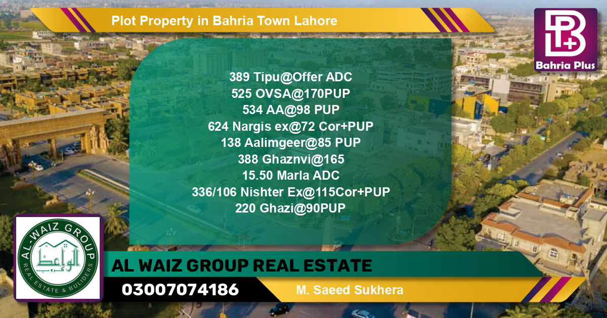 Residential Plot for Sale in Bahria Town, Lahore - (BP-84232)