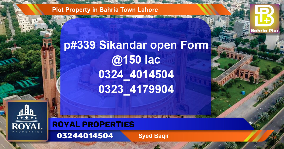 Residential Plot for Sale in Bahria Town, Lahore - (BP-84247)
