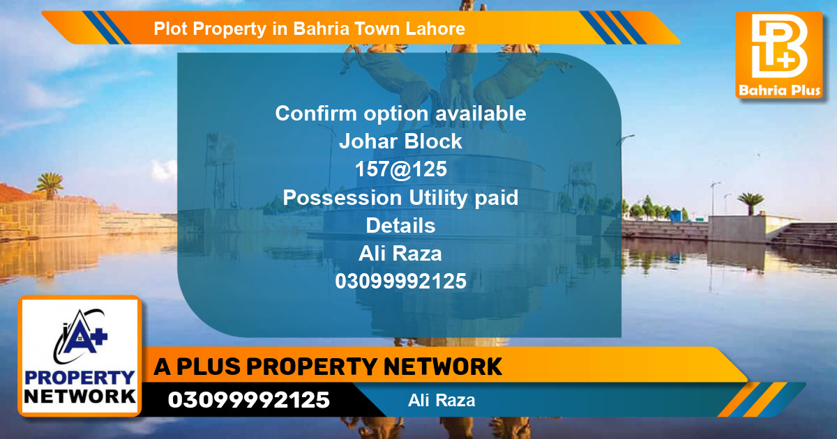 Residential Plot for Sale in Bahria Town, Lahore - (BP-84261)