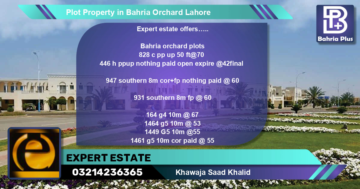 Residential Plot for Sale in Bahria Orchard, Lahore - (BP-84266)