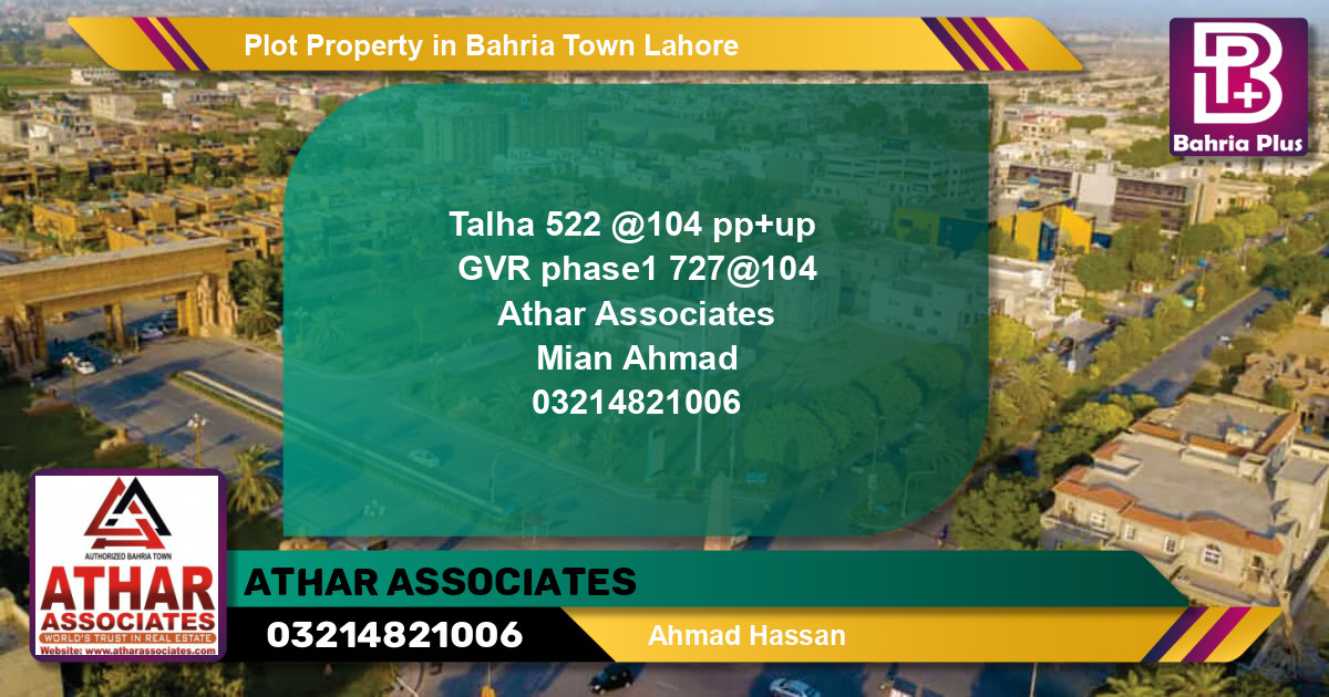 Residential Plot for Sale in Bahria Town, Lahore - (BP-84268)