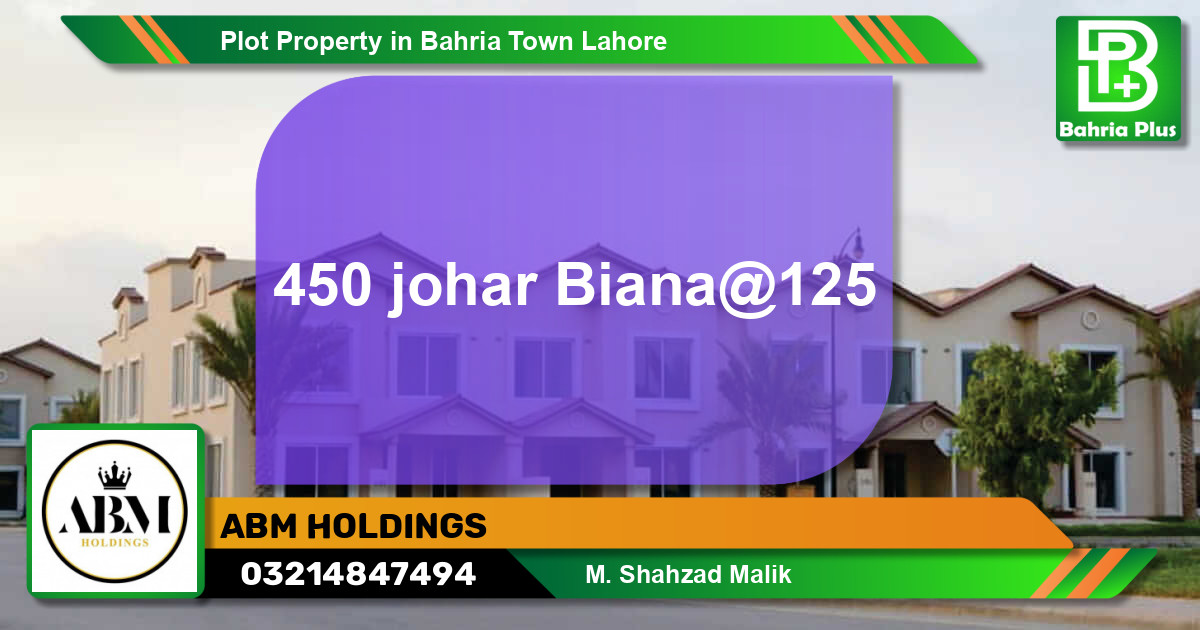 Residential Plot for Sale in Bahria Town, Lahore - (BP-84275)