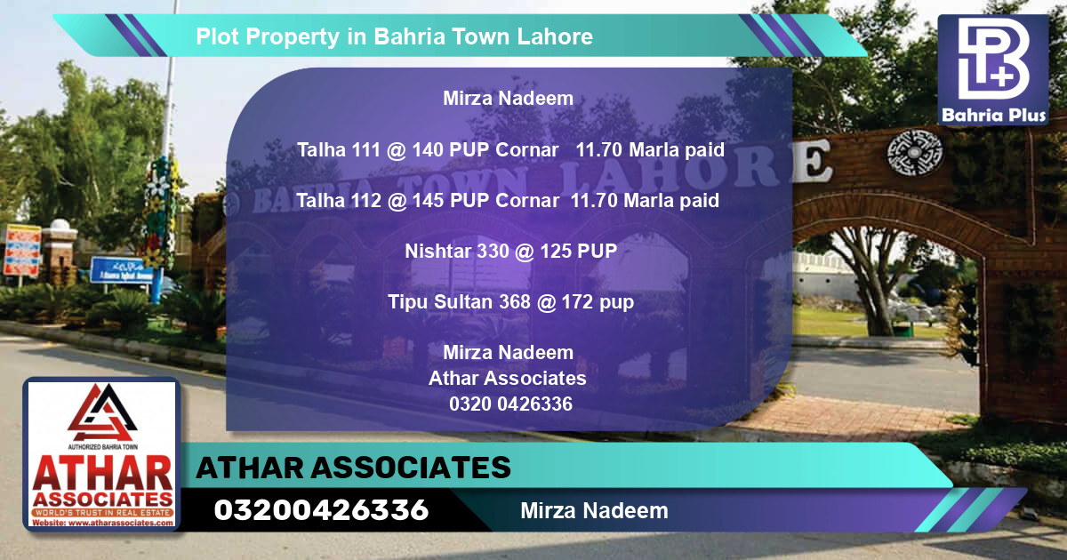Residential Plot for Sale in Bahria Town, Lahore - (BP-84276)
