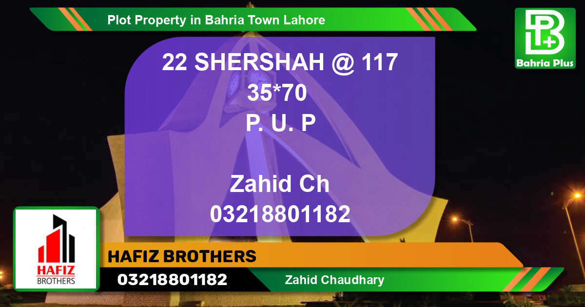 Residential Plot for Sale in Bahria Town, Lahore - (BP-84285)