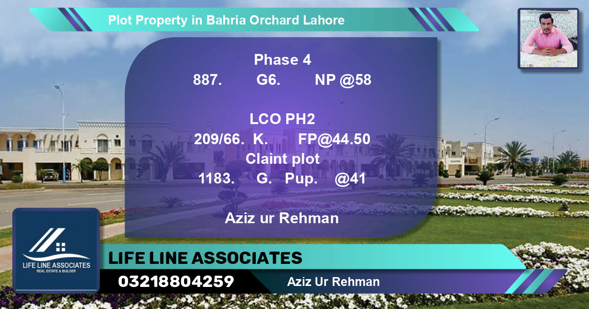 Residential Plot for Sale in Bahria Orchard, Lahore - (BP-84302)