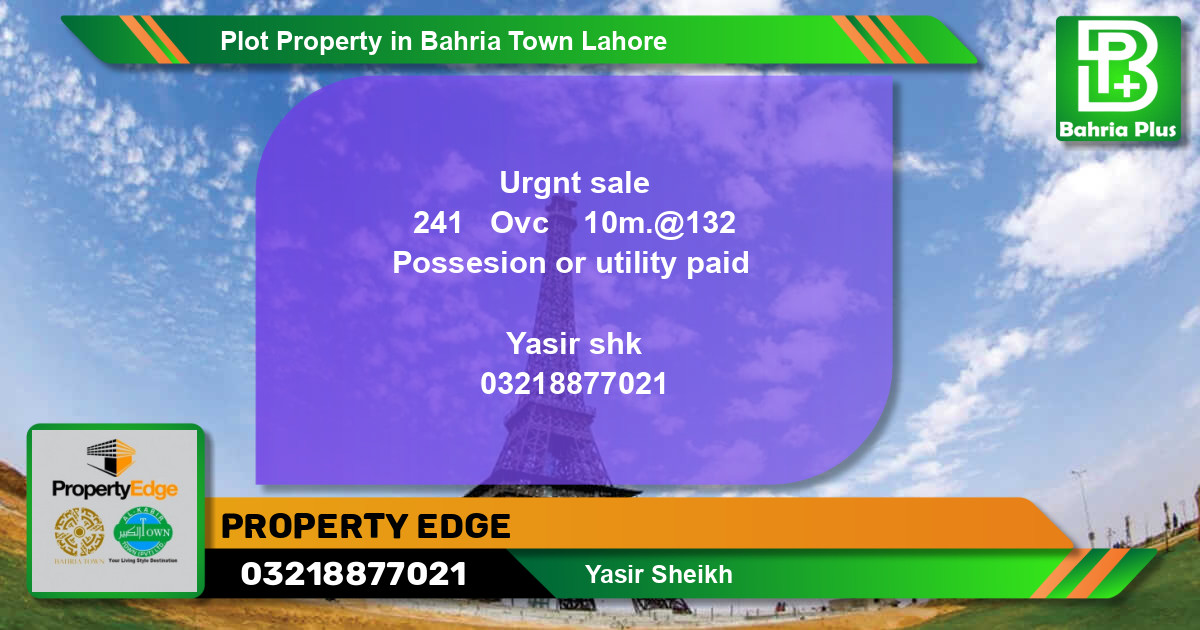 Residential Plot for Sale in Bahria Town, Lahore - (BP-84320)